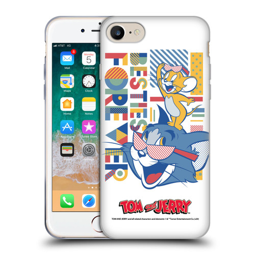 Tom and Jerry Color Blocks Besties Forever Soft Gel Case for Apple iPhone 7 / 8 / SE 2020 & 2022