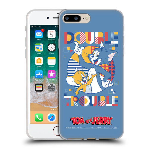 Tom and Jerry Color Blocks Double Trouble Soft Gel Case for Apple iPhone 7 Plus / iPhone 8 Plus