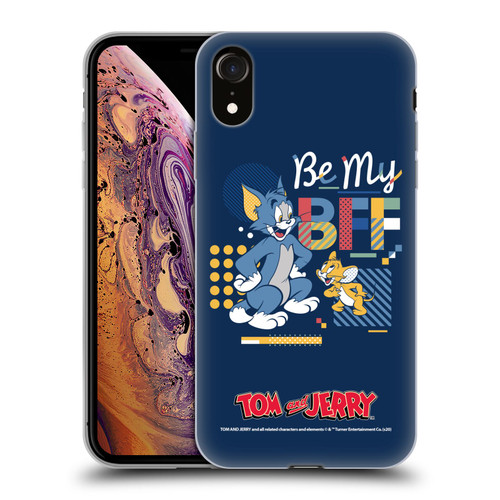 Tom and Jerry Color Blocks Be My Bff Soft Gel Case for Apple iPhone XR