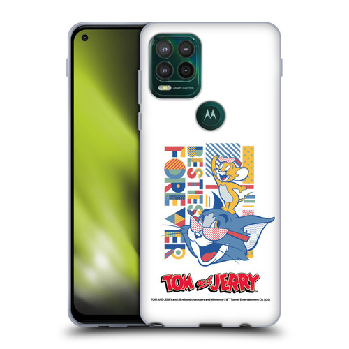 Tom and Jerry Color Blocks Besties Forever Soft Gel Case for Motorola Moto G Stylus 5G 2021