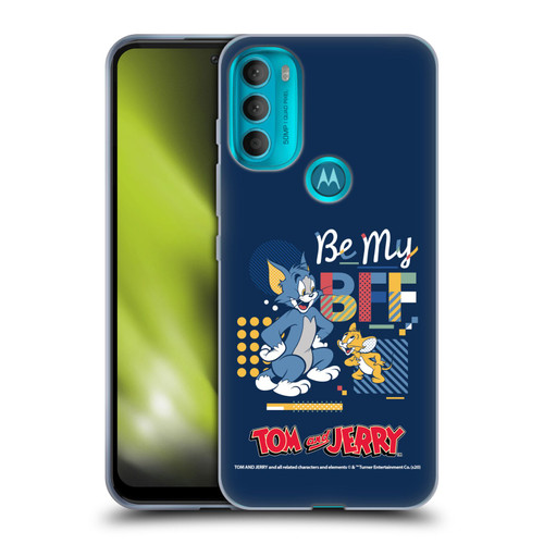Tom and Jerry Color Blocks Be My Bff Soft Gel Case for Motorola Moto G71 5G