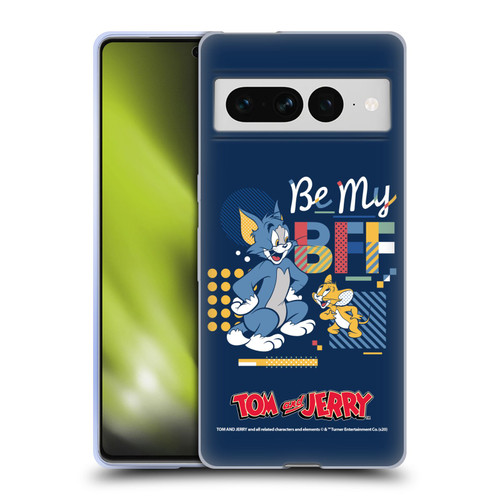 Tom and Jerry Color Blocks Be My Bff Soft Gel Case for Google Pixel 7 Pro