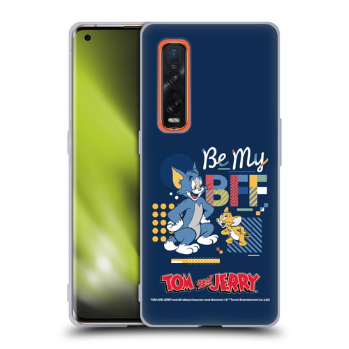 Tom and Jerry Color Blocks Be My Bff Soft Gel Case for OPPO Find X2 Pro 5G