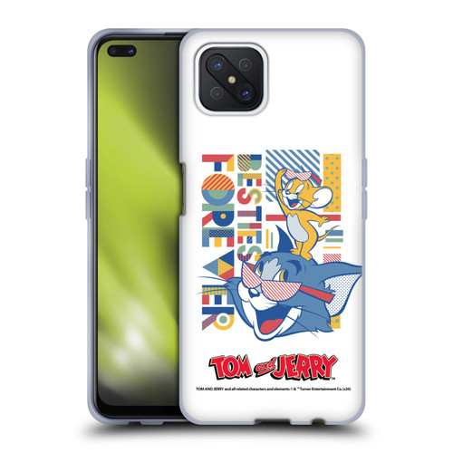 Tom and Jerry Color Blocks Besties Forever Soft Gel Case for OPPO Reno4 Z 5G