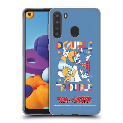 Tom and Jerry Color Blocks Double Trouble Soft Gel Case for Samsung Galaxy A21 (2020)