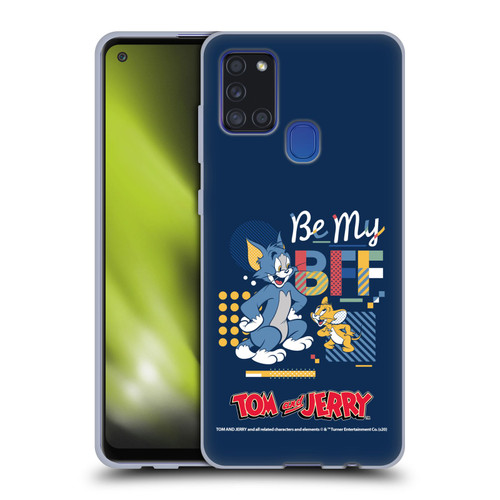 Tom and Jerry Color Blocks Be My Bff Soft Gel Case for Samsung Galaxy A21s (2020)