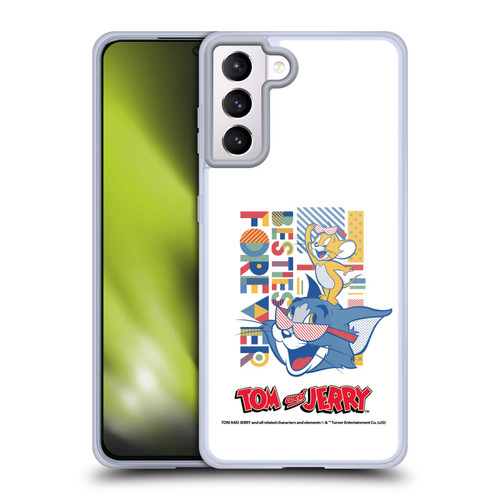 Tom and Jerry Color Blocks Besties Forever Soft Gel Case for Samsung Galaxy S21+ 5G