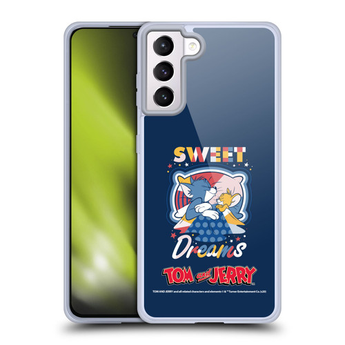 Tom and Jerry Color Blocks Sweet Dreams Soft Gel Case for Samsung Galaxy S21+ 5G