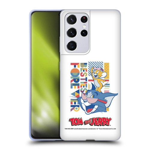 Tom and Jerry Color Blocks Besties Forever Soft Gel Case for Samsung Galaxy S21 Ultra 5G