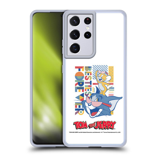 Tom and Jerry Color Blocks Besties Forever Soft Gel Case for Samsung Galaxy S21 Ultra 5G