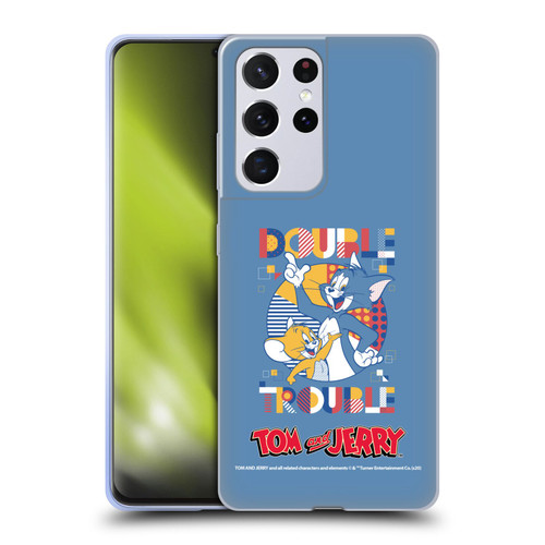 Tom and Jerry Color Blocks Double Trouble Soft Gel Case for Samsung Galaxy S21 Ultra 5G