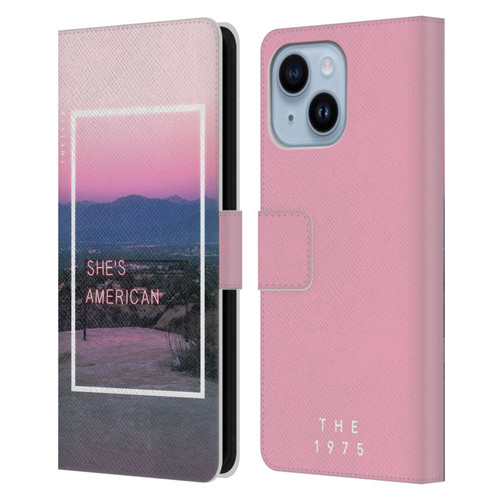 The 1975 Songs She's American Leather Book Wallet Case Cover For Apple iPhone 14 Plus