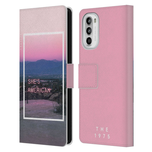 The 1975 Songs She's American Leather Book Wallet Case Cover For Motorola Moto G52