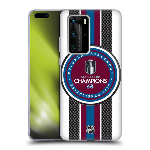 NHL 2022 Stanley Cup Champions Colorado Avalanche Puck Pattern Soft Gel Case for Huawei P40 Pro / P40 Pro Plus 5G