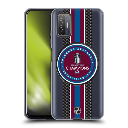 NHL 2022 Stanley Cup Champions Colorado Avalanche Puck Pattern Soft Gel Case for HTC Desire 21 Pro 5G