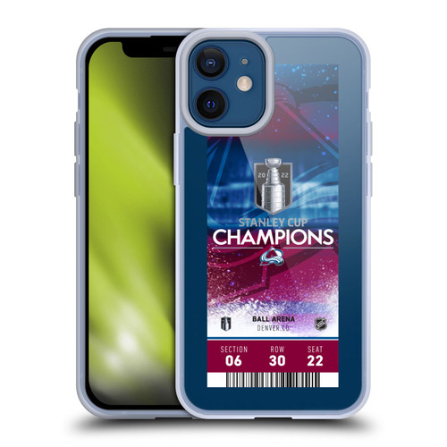 NHL 2022 Stanley Cup Champions Colorado Avalanche Ticket Soft Gel Case for Apple iPhone 12 Mini