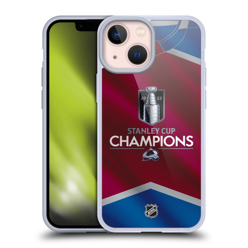 NHL 2022 Stanley Cup Champions Colorado Avalanche Jersey Soft Gel Case for Apple iPhone 13 Mini
