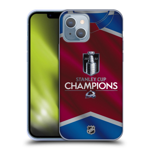 NHL 2022 Stanley Cup Champions Colorado Avalanche Jersey Soft Gel Case for Apple iPhone 14
