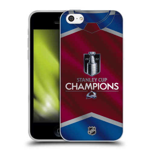 NHL 2022 Stanley Cup Champions Colorado Avalanche Jersey Soft Gel Case for Apple iPhone 5c