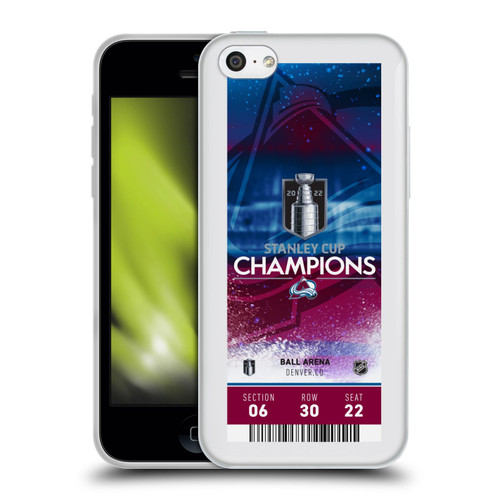NHL 2022 Stanley Cup Champions Colorado Avalanche Ticket Soft Gel Case for Apple iPhone 5c