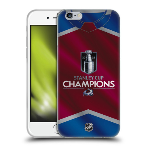 NHL 2022 Stanley Cup Champions Colorado Avalanche Jersey Soft Gel Case for Apple iPhone 6 / iPhone 6s