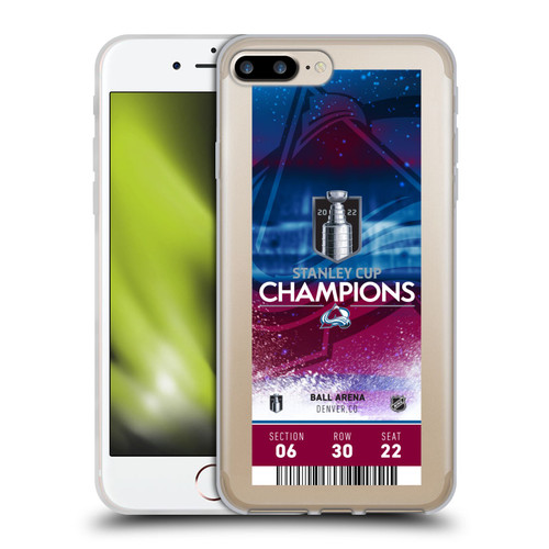 NHL 2022 Stanley Cup Champions Colorado Avalanche Ticket Soft Gel Case for Apple iPhone 7 Plus / iPhone 8 Plus