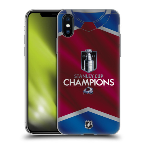 NHL 2022 Stanley Cup Champions Colorado Avalanche Jersey Soft Gel Case for Apple iPhone X / iPhone XS