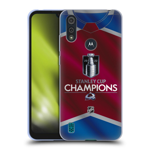 NHL 2022 Stanley Cup Champions Colorado Avalanche Jersey Soft Gel Case for Motorola Moto E6s (2020)