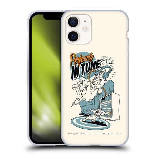 Tom and Jerry Illustration Perfectly In Tune Soft Gel Case for Apple iPhone 12 Mini