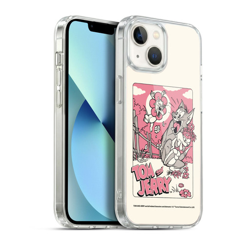 Tom and Jerry Illustration Scary Flower Soft Gel Case for Apple iPhone 13