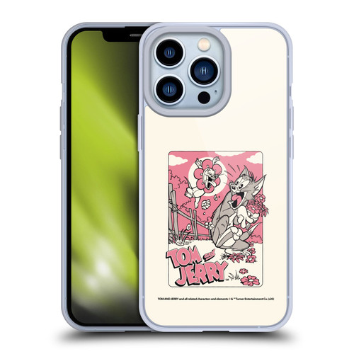 Tom and Jerry Illustration Scary Flower Soft Gel Case for Apple iPhone 13 Pro