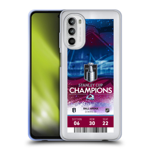 NHL 2022 Stanley Cup Champions Colorado Avalanche Ticket Soft Gel Case for Motorola Moto G52