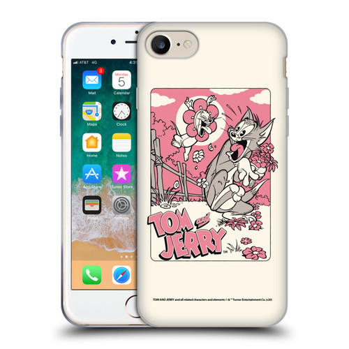 Tom and Jerry Illustration Scary Flower Soft Gel Case for Apple iPhone 7 / 8 / SE 2020 & 2022