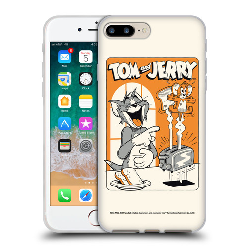 Tom and Jerry Illustration Laugh And Toasted Soft Gel Case for Apple iPhone 7 Plus / iPhone 8 Plus