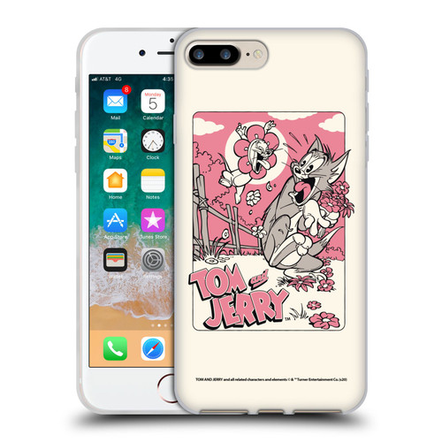 Tom and Jerry Illustration Scary Flower Soft Gel Case for Apple iPhone 7 Plus / iPhone 8 Plus