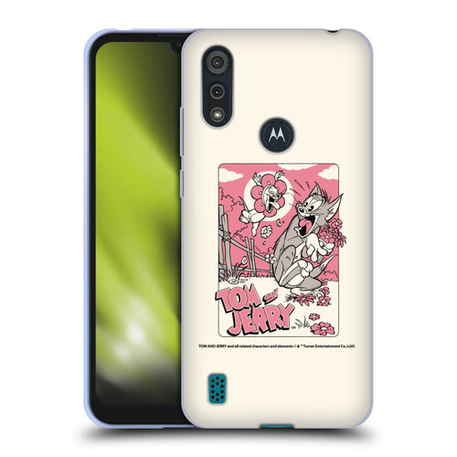 Tom and Jerry Illustration Scary Flower Soft Gel Case for Motorola Moto E6s (2020)