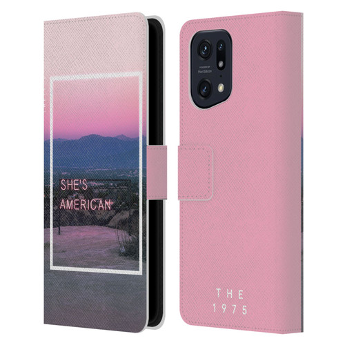 The 1975 Songs She's American Leather Book Wallet Case Cover For OPPO Find X5