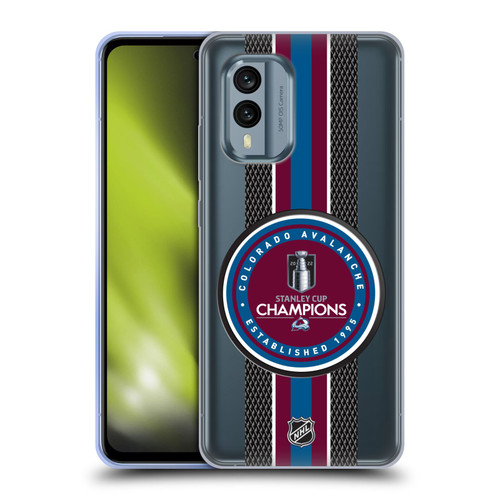 NHL 2022 Stanley Cup Champions Colorado Avalanche Puck Pattern Soft Gel Case for Nokia X30
