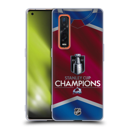 NHL 2022 Stanley Cup Champions Colorado Avalanche Jersey Soft Gel Case for OPPO Find X2 Pro 5G