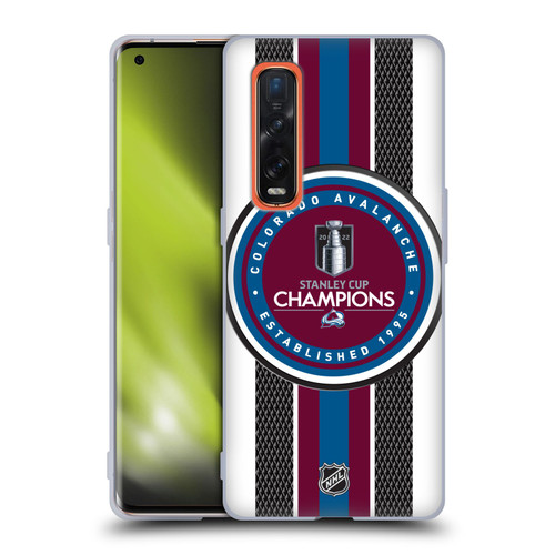 NHL 2022 Stanley Cup Champions Colorado Avalanche Puck Pattern Soft Gel Case for OPPO Find X2 Pro 5G