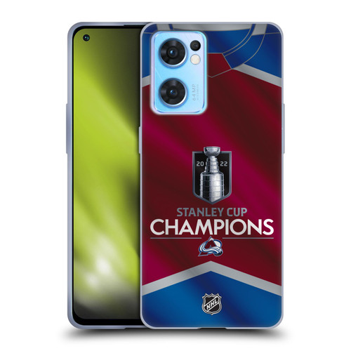 NHL 2022 Stanley Cup Champions Colorado Avalanche Jersey Soft Gel Case for OPPO Reno7 5G / Find X5 Lite