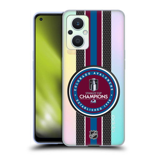 NHL 2022 Stanley Cup Champions Colorado Avalanche Puck Pattern Soft Gel Case for OPPO Reno8 Lite