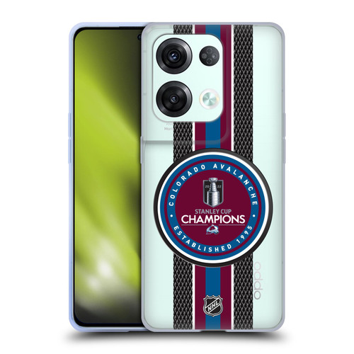 NHL 2022 Stanley Cup Champions Colorado Avalanche Puck Pattern Soft Gel Case for OPPO Reno8 Pro