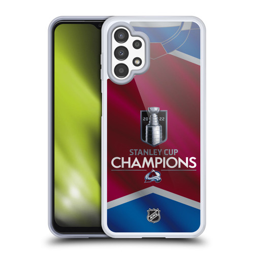 NHL 2022 Stanley Cup Champions Colorado Avalanche Jersey Soft Gel Case for Samsung Galaxy A13 (2022)