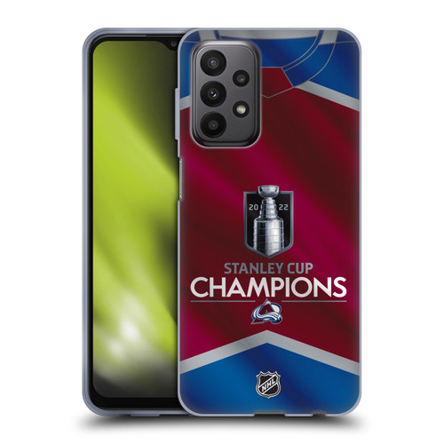 NHL 2022 Stanley Cup Champions Colorado Avalanche Jersey Soft Gel Case for Samsung Galaxy A23 / 5G (2022)