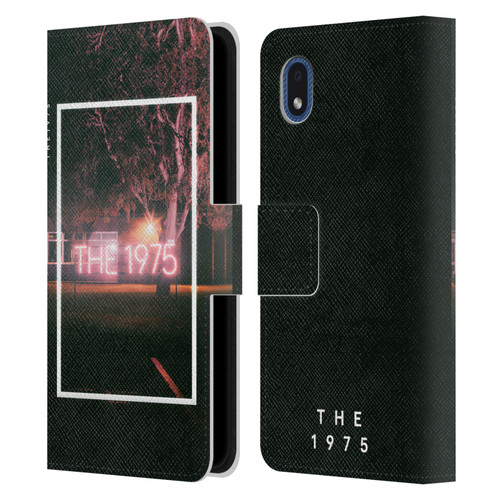 The 1975 Songs Neon Sign Logo Leather Book Wallet Case Cover For Samsung Galaxy A01 Core (2020)