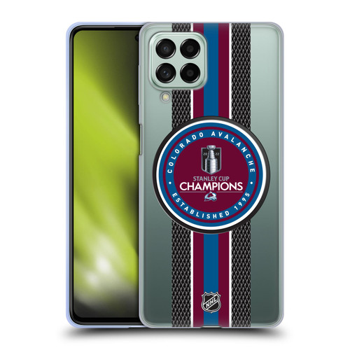 NHL 2022 Stanley Cup Champions Colorado Avalanche Puck Pattern Soft Gel Case for Samsung Galaxy M53 (2022)