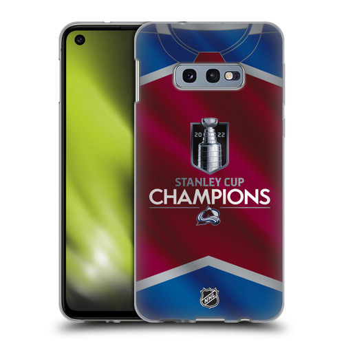 NHL 2022 Stanley Cup Champions Colorado Avalanche Jersey Soft Gel Case for Samsung Galaxy S10e