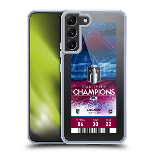 NHL 2022 Stanley Cup Champions Colorado Avalanche Ticket Soft Gel Case for Samsung Galaxy S22+ 5G