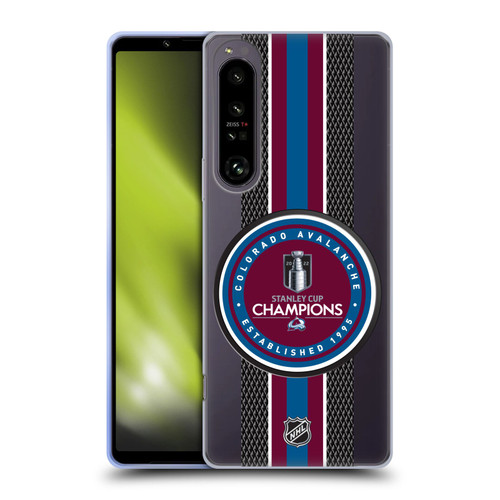 NHL 2022 Stanley Cup Champions Colorado Avalanche Puck Pattern Soft Gel Case for Sony Xperia 1 IV